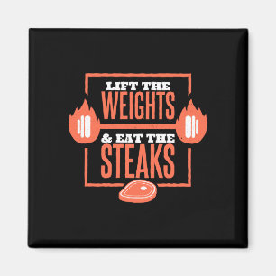 Aimant Soulevez les poids et mangez les steaks barbecue v