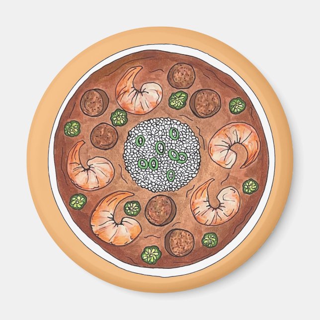 Aimant Soupe Gumbo Louisiane LA New Orleans NOLA Food (Devant)