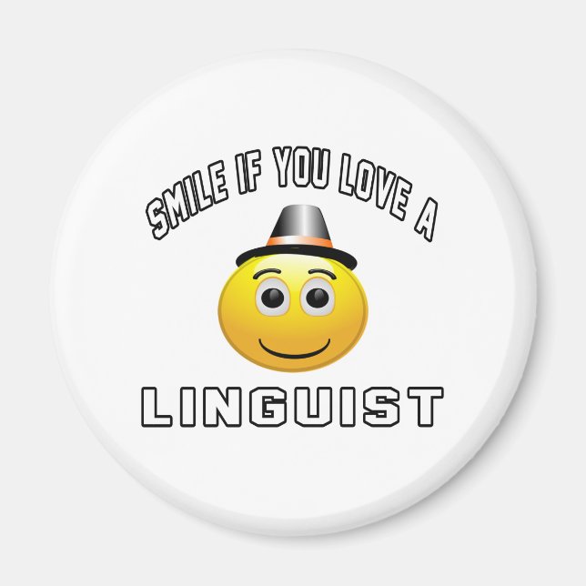 Aimant souriez si vous aimez un Linguiste. (Devant)
