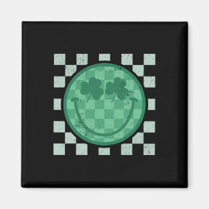Aimant Sourire de la Saint-Patrick Visage de trèfle rétro