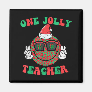 Aimant Sourire de Noël Paix Joyeux Enseignant Rétro Xmas