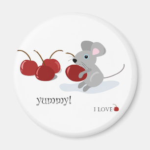 Aimant souris et cerises