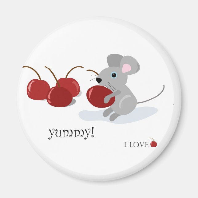 Aimant souris et cerises (Devant)