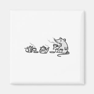 Aimant Souris Et Rat Ont Un Sticker Grand Tea Party