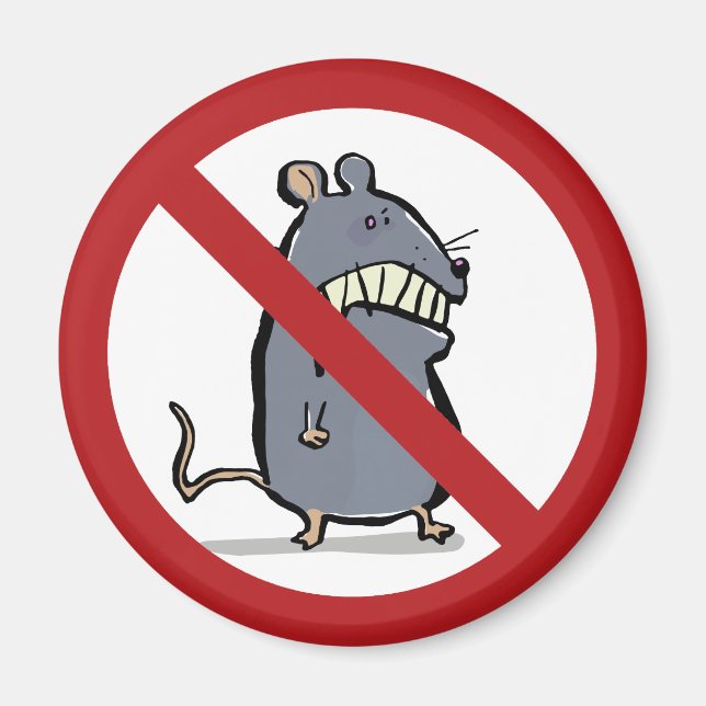 Aimant souris folle : interdit ! (Devant)