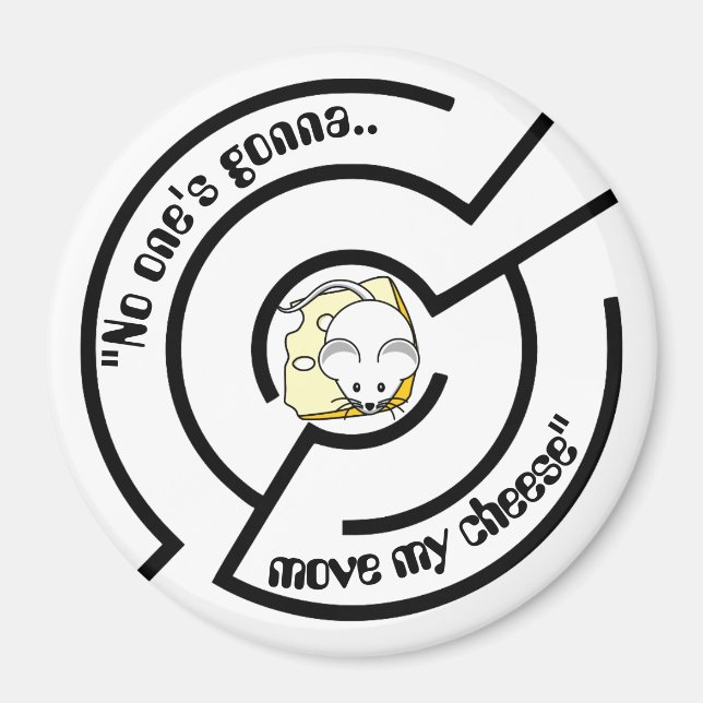 Aimant Souris têtue Cheese Maze Funny (Devant)