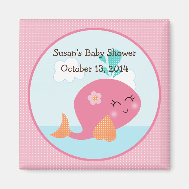 Aimant Sous la mer/baleine rose Magnet/Fête Favor (Devant)