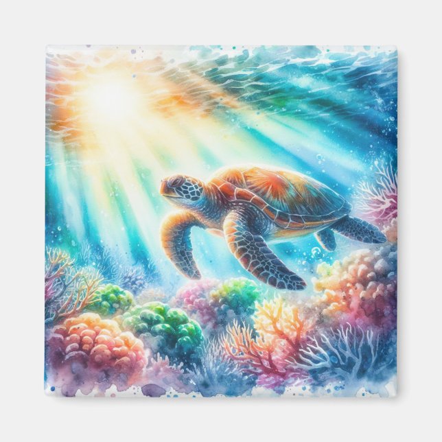 Aimant Sous la tortue de mer (Devant)