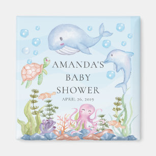Aimant Sous l'aimant du Baby shower marin Favor
