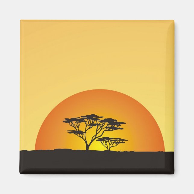 Aimant Sous le ciel africain : Coucher de soleil africain (Devant)