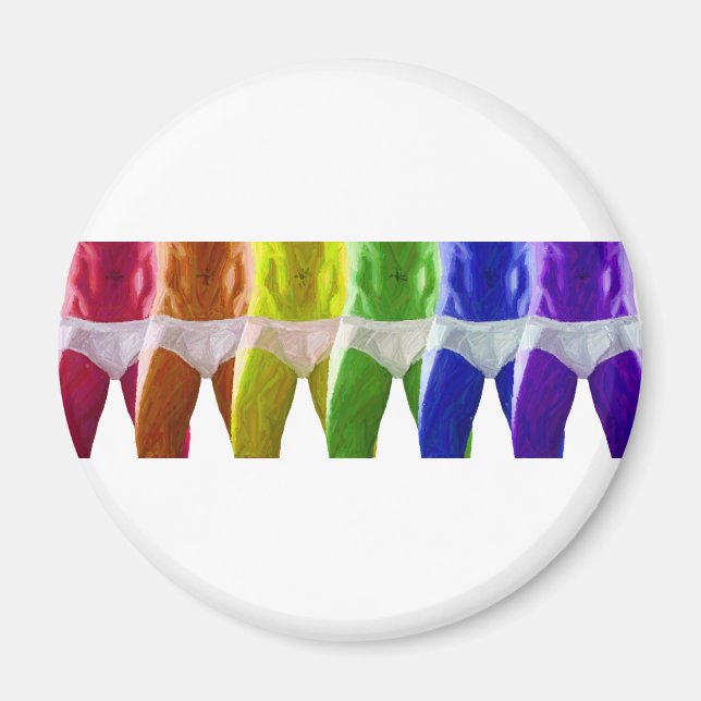 Aimant Sous-vêtements arc-en-ciel pour hommes (Devant)