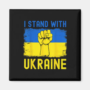 Aimant Soutenez le drapeau de l'Ukraine Je suis avec l'Uk