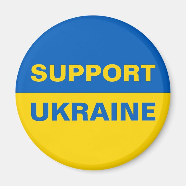 Aimant Soutenez le drapeau ukrainien (Devant)