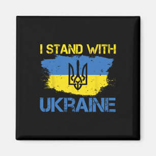 Aimant Soutenez l'Ukraine avec ce drapeau de l'Ukraine Je