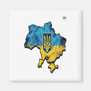 Aimant Soutenez L'Ukraine - Carte De L'Ukraine Libre Avec