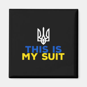 Aimant Soutenez l'Ukraine C'est Mon Costume Drapeau Ukrai