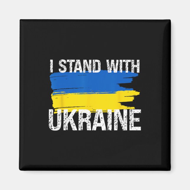 Aimant Soutenez l'Ukraine Drapeau de soutien à l'Ukraine  (Devant)