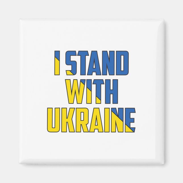 Aimant Soutenez l'Ukraine Je suis avec l'Ukraine Drapeau  (Devant)