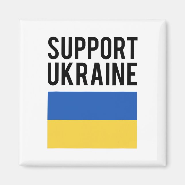 Aimant Soutenez l'Ukraine - Lettres Noires Gras - F (Devant)