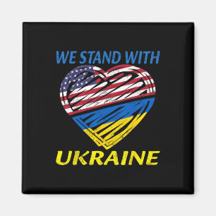 Aimant Soutenez l'Ukraine Nous sommes avec l'Ukraine Drap