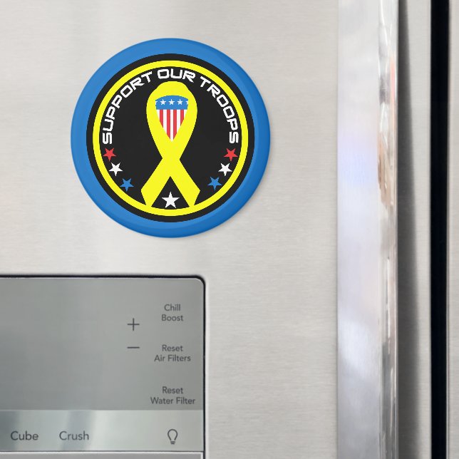 Aimant Soutenez nos troupes patriotique (In situ (réfrigérateur))