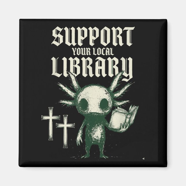 Aimant Soutenez votre librairie locale gothique  (Devant)