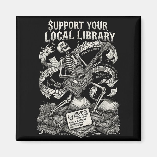 Aimant Soutenez votre librairie locale gothique  (Devant)