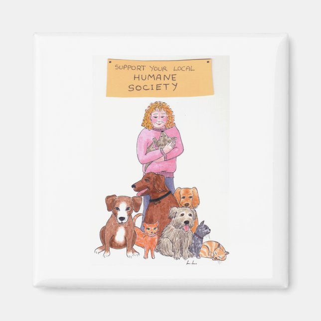 Aimant Soutenez votre société humaine locale (Devant)