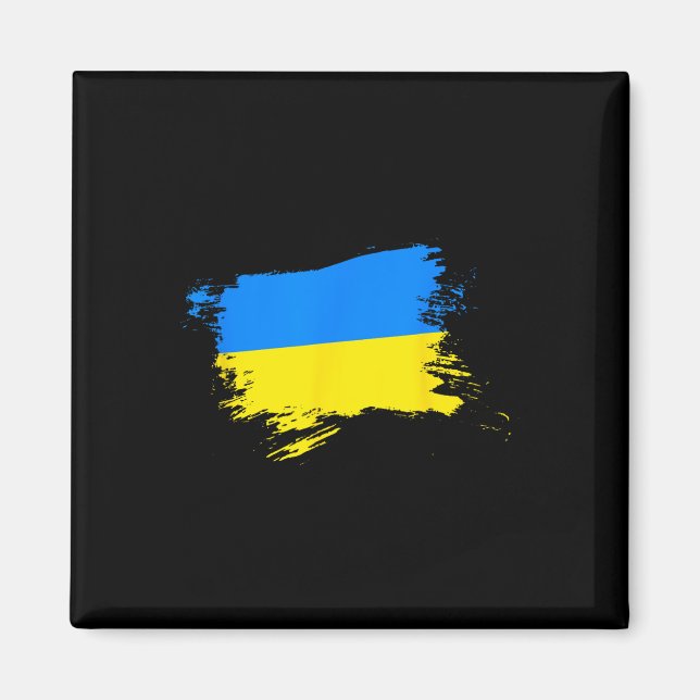Aimant Soutenir le drapeau de l'Ukraine Fierté ukrainienn (Devant)