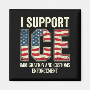 Aimant Soutenir les agents de l'immigration ICE drapeau a