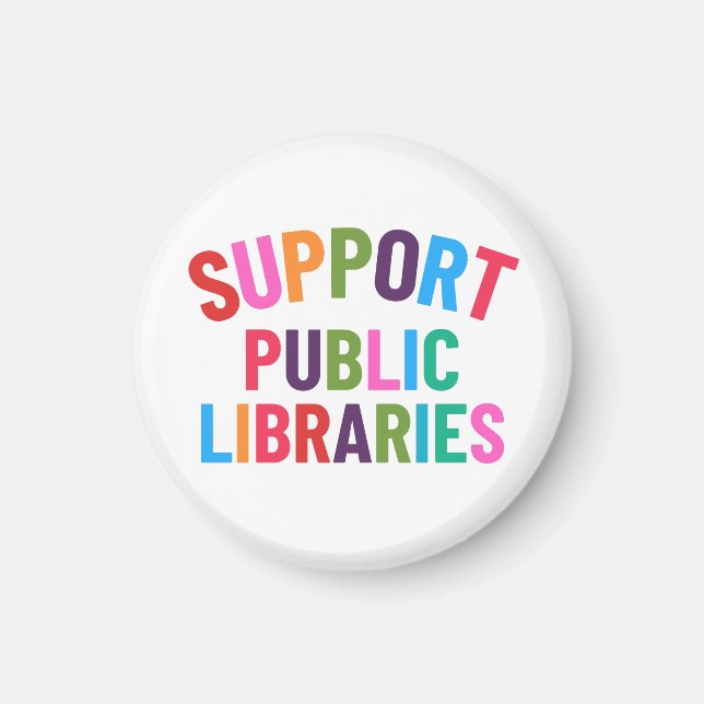 Aimant Soutenir les bibliothèques publiques (Devant)