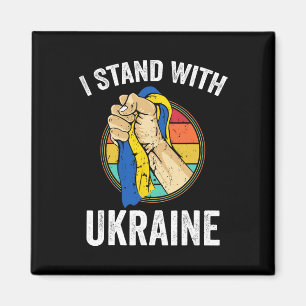 Aimant Soutenir l'Ukraine Je suis avec l'Ukraine Rétro Uk