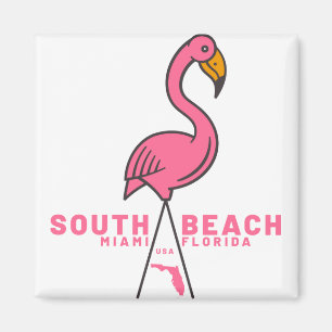 Aimant South Beach Miami Florida Flamingo