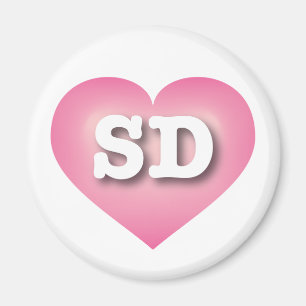 Aimant South Dakota Pink Fade Heart - J'aime SD