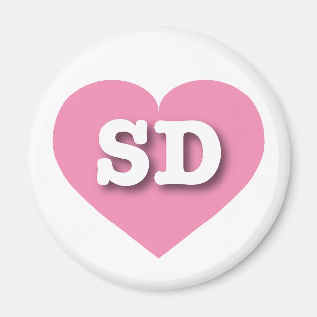 Aimant South Dakota Pink Heart - J'aime SD (Devant)
