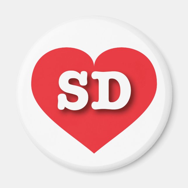 Aimant South Dakota Red Heart - J'aime SD (Devant)