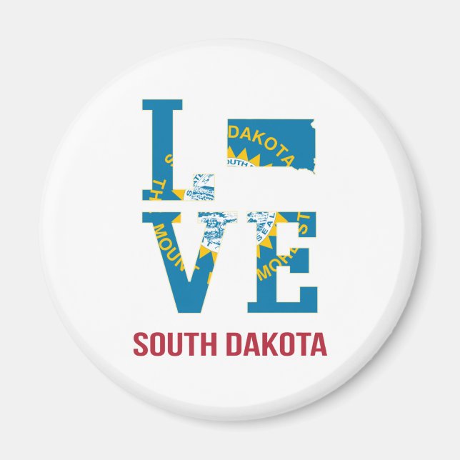 Aimant South Dakota State Love USA (Devant)