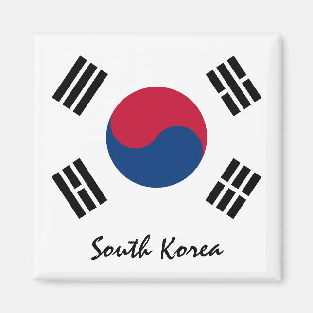 Aimant South Korea flag & Asia holiday/sports fans (Devant)