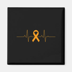 Aimant soutien à Leukemia Sensibilisation orange Ruban pr