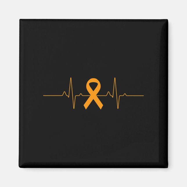 Aimant soutien à Leukemia Sensibilisation orange Ruban pr (Devant)