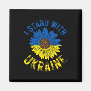 Aimant Soutien à l'Ukraine Je suis avec le drapeau ukrain