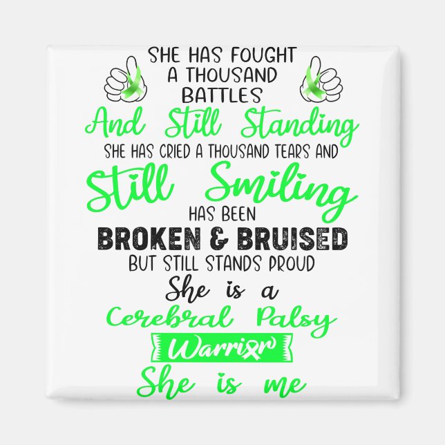 Aimant Soutien Cérébral Palsy Guerrier Cadeaux (Devant)