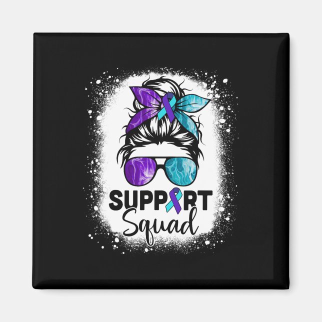 Aimant Soutien Équipe Messy Bun Prévention du suicide (Devant)