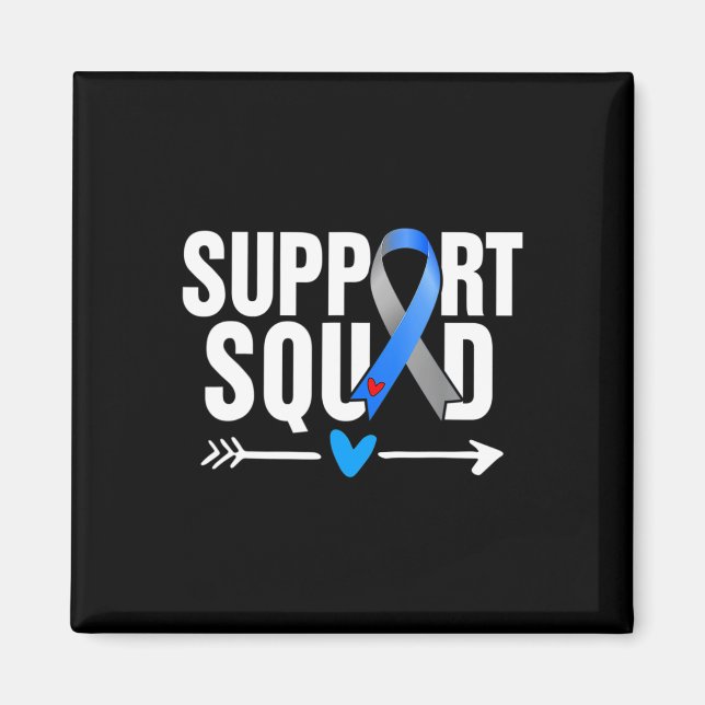 Aimant Soutien Escadron Grey Blue Ribbon Sensibilisation  (Devant)