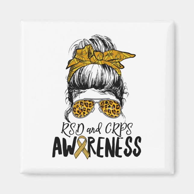 Aimant Soutien Femmes De L'Escadron Leopard Messy Bun Rsd (Devant)