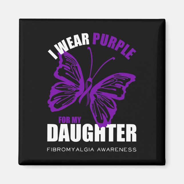 Aimant Soutien Fibromyalgie Sensibilisation Papillon Purp (Devant)