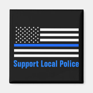 Aimant Soutien Police locale Ligne Bleue Mince