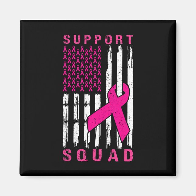 Aimant Soutien Squad Cancer du sein - Pink Support Squad  (Devant)