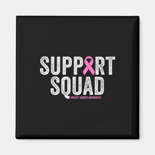 Aimant Soutien Squad guerrier rose Sensibilisation au can (Devant)