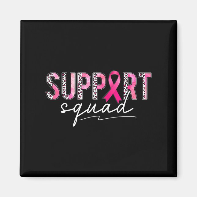 Aimant Soutien Squad Leopard rose Ribbon Cancer du sein A (Devant)